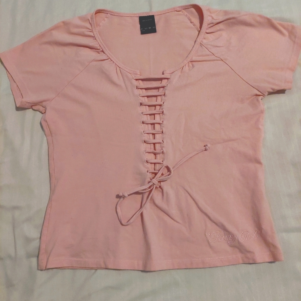 Pink FUBU "Fatty Girl" Top, L